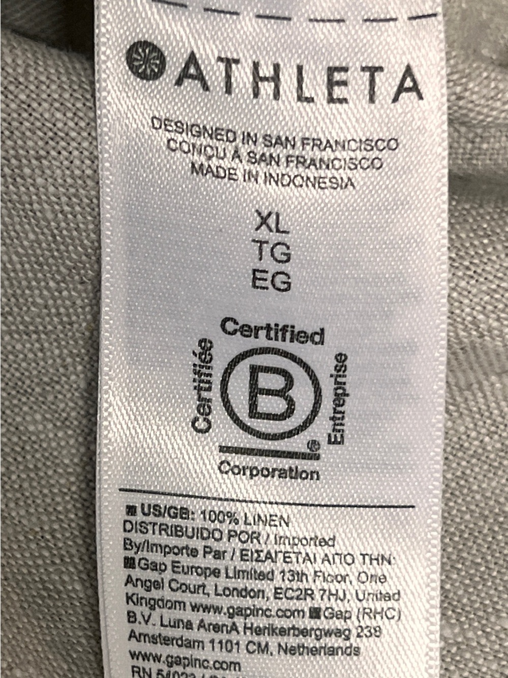 Athleta Retreat 100% Linen Short Sleeve Collared Shirt Natural Beige Size XL - Picture 7 of 11